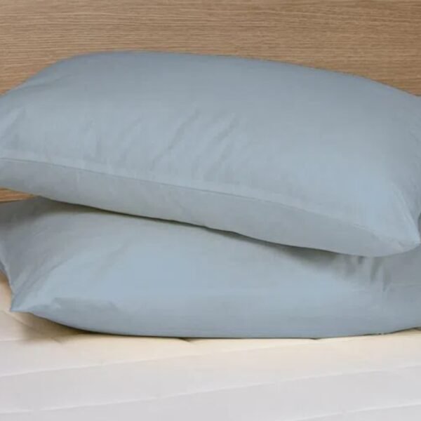 Juego de 2 Almohadas en tela 144 hilos azul claro